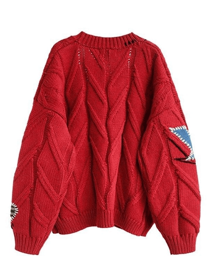 Oversized Embroidery Knit Cardigan - AnotherChill