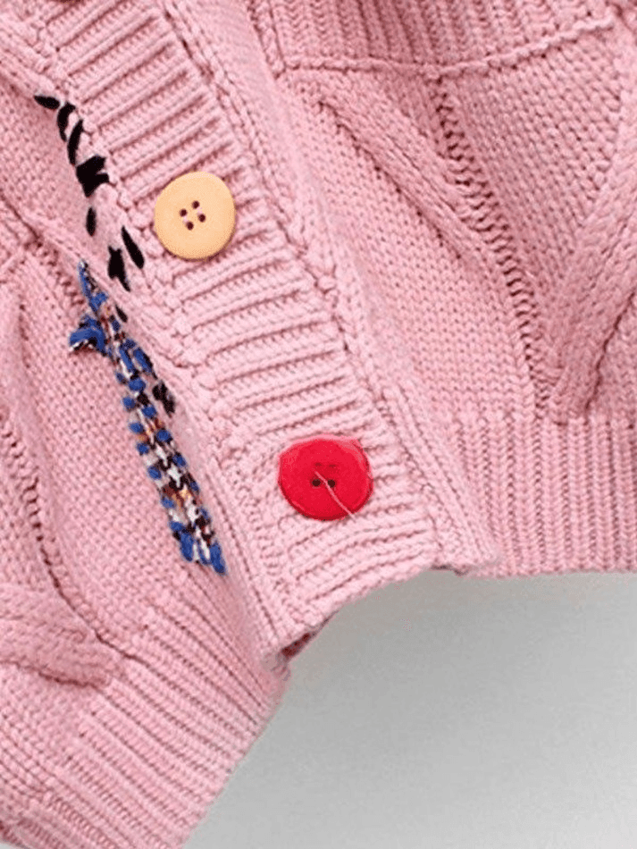 Oversized Embroidery Knit Cardigan - AnotherChill