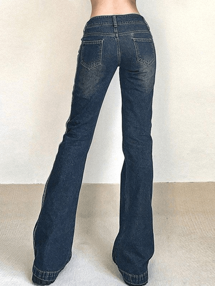 2023 Panel Striped Vintage Flare Jeans Blue S in Jeans Online Store ...