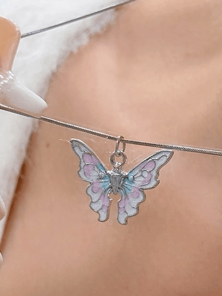 Pastel Butterfly Charm Necklace - AnotherChill