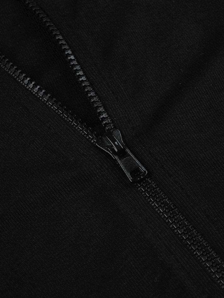 Piping Detail Zip-Up Crop Top - AnotherChill