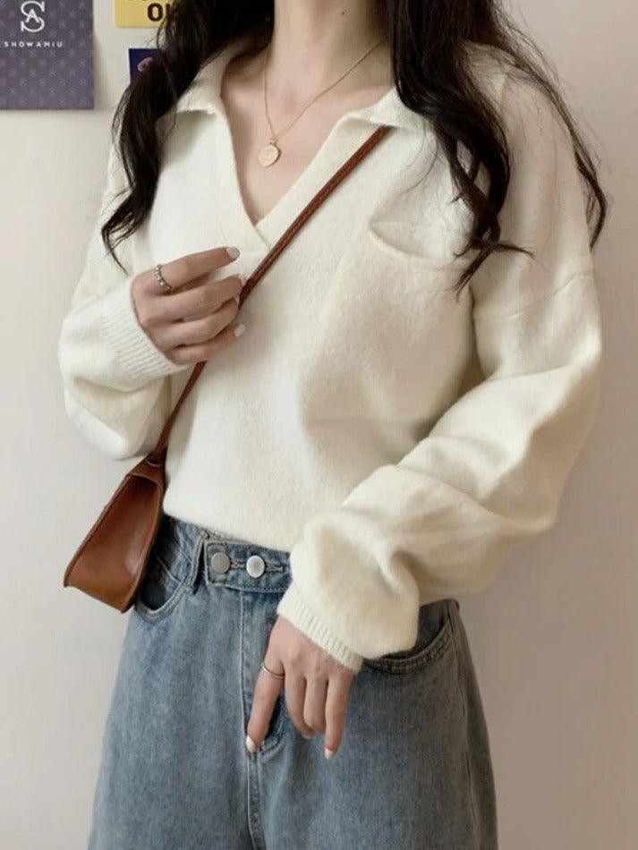 Pocket Crop Knit Sweater - AnotherChill