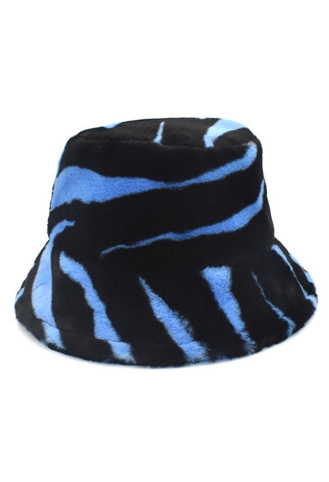 Printed Fuzzy Warm Bucket Hat - AnotherChill