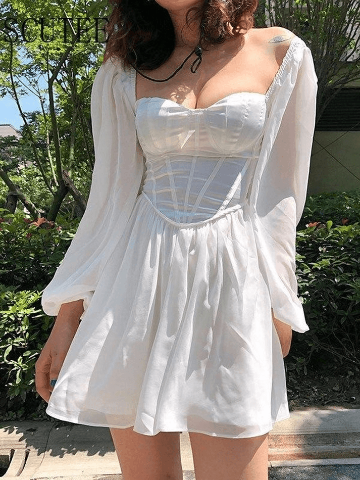 Peroli Corset Mini Dress White