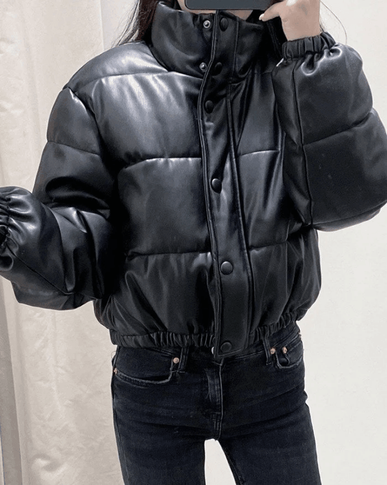 Sleeveless Cropped Puffer Jacket - Black / S - AnotherChill