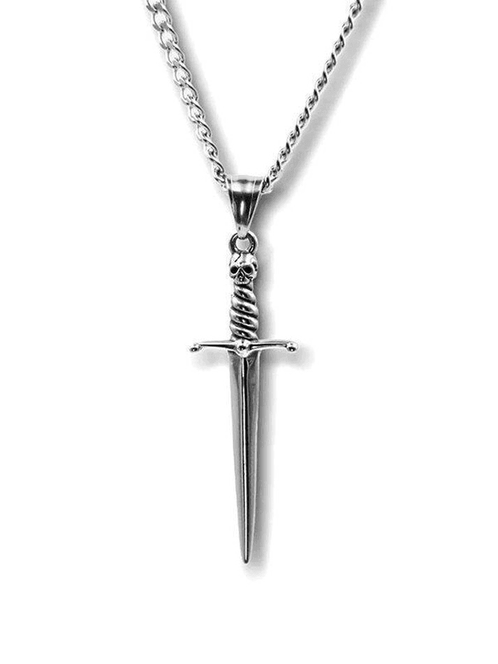 Punk Skeleton Dagger Pendant Necklace AnotherChill