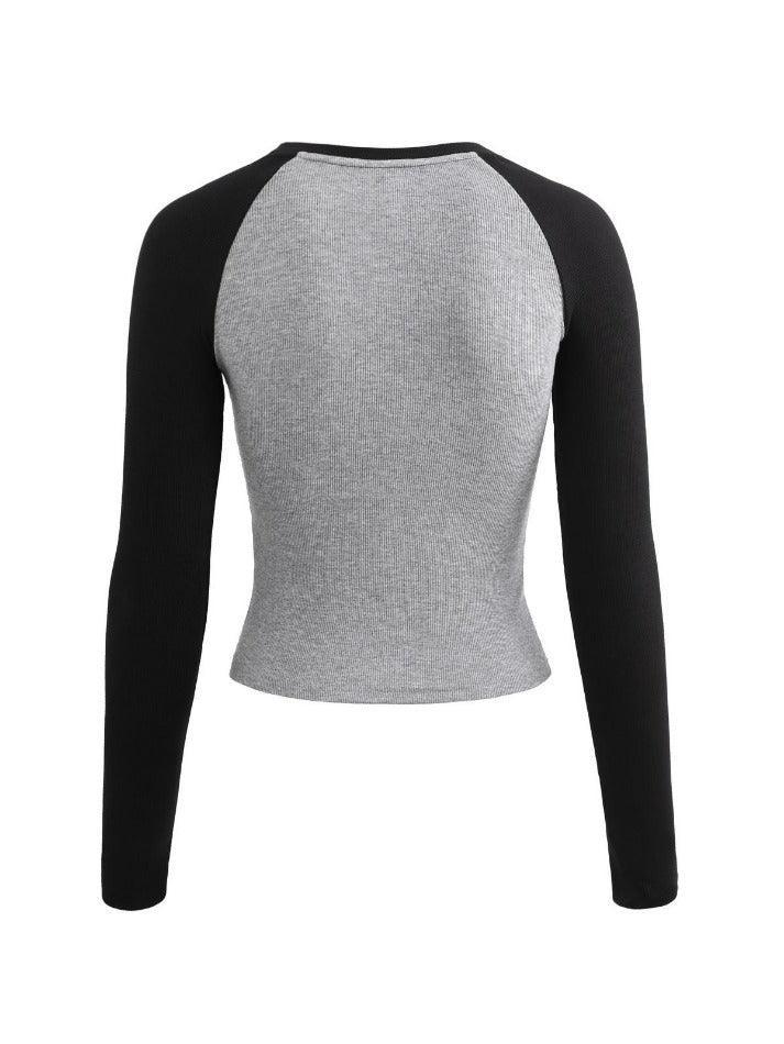 Raglan Sleeve Rib Crop Top - AnotherChill