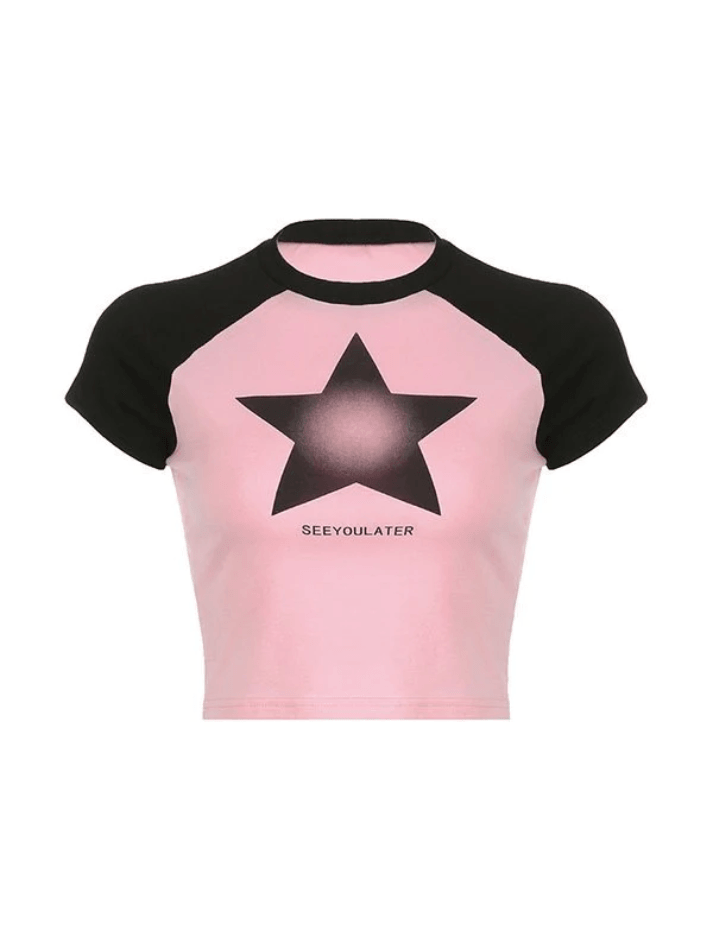 Retro Star Raglan Short Sleeve Tee - AnotherChill