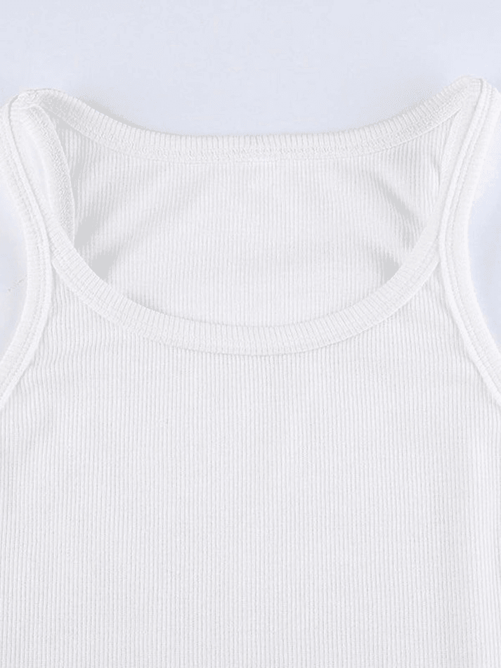 2024 Rib Basic Solid Crop Cami Top White S in Tops&Tees Online Store ...