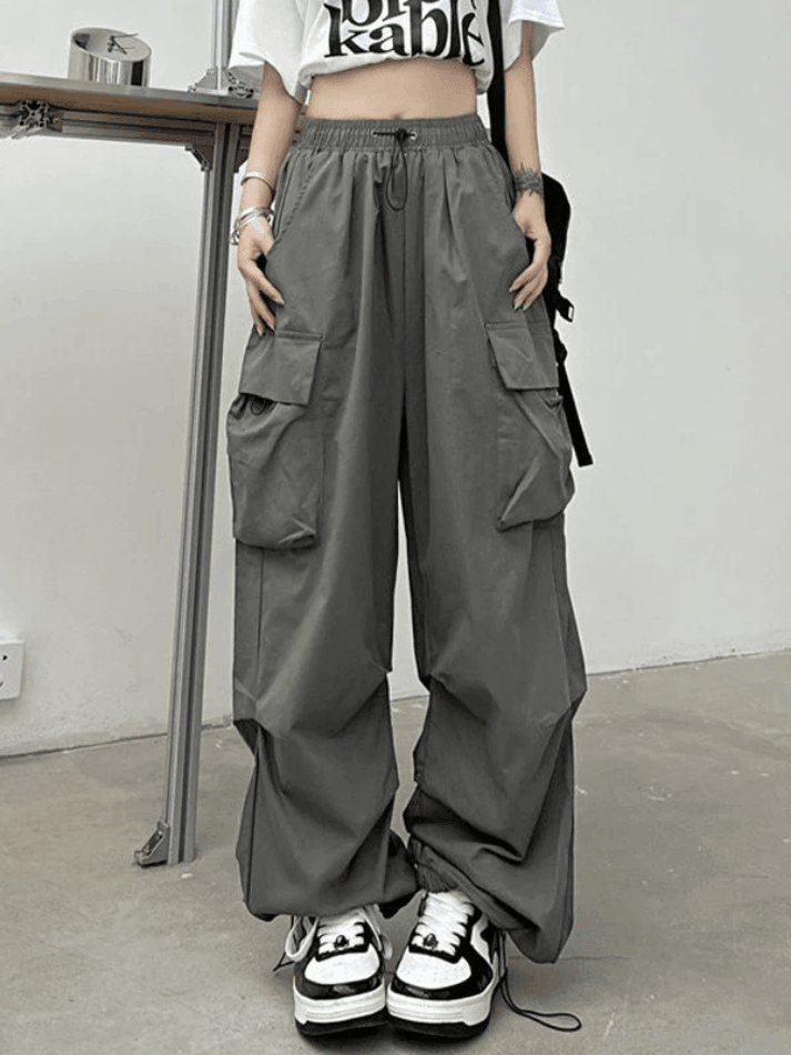 Ruched Pocket Baggy Cargo Pants - AnotherChill