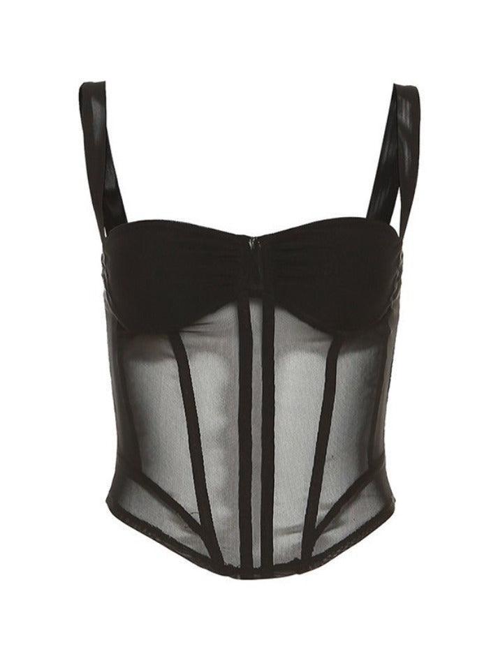 Sheer Mesh Corset Top - AnotherChill