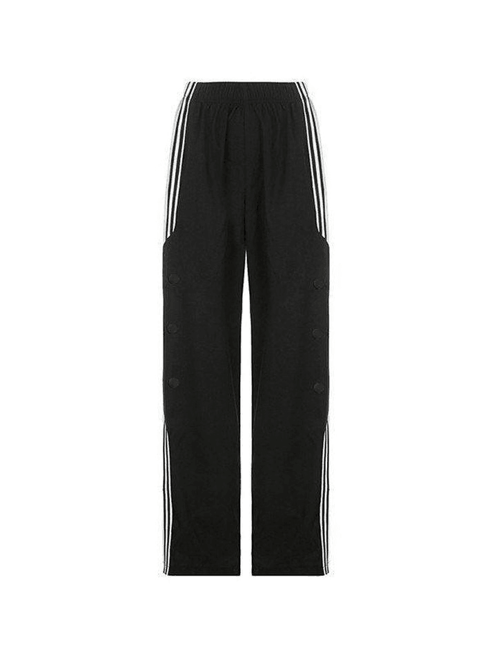 2024 Side Stripe Casual Baggy Pants Black S in Pants Online Store ...