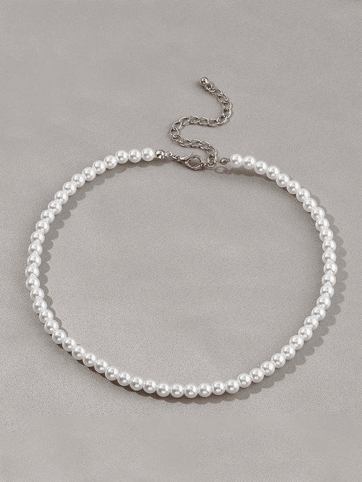 Simple Faux Pearl Necklace - AnotherChill