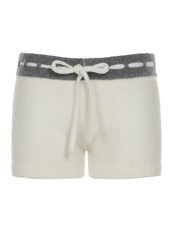 Star Print Contrast Low-Rise Tie Shorts - AnotherChill