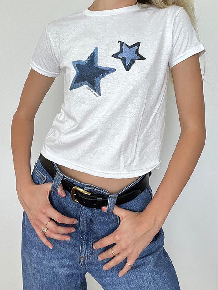 Star Print Short Sleeve Tee - AnotherChill