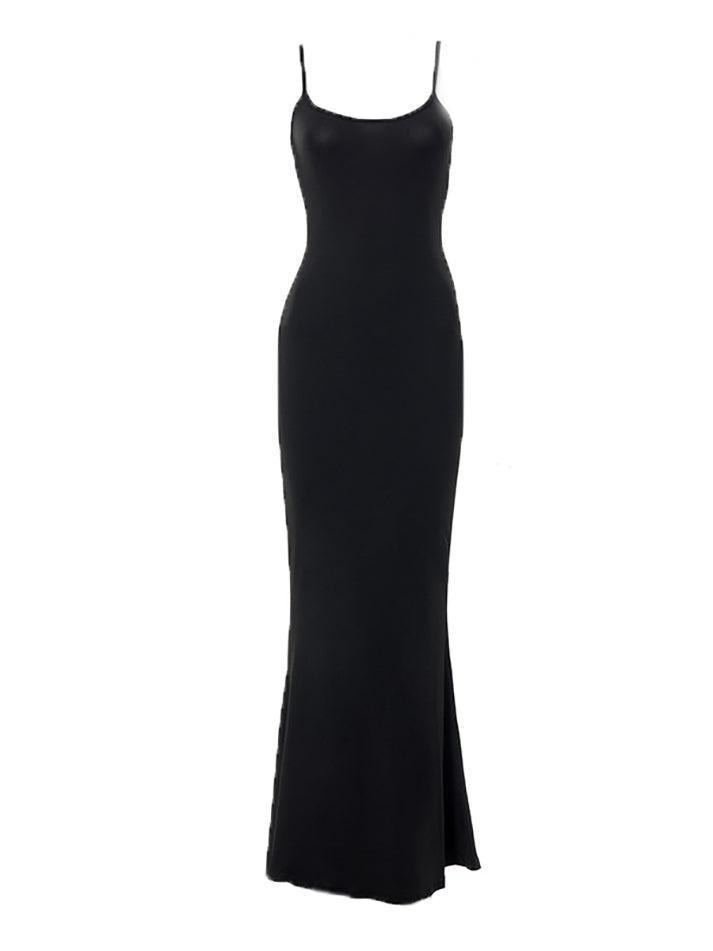 2024 Strap Bodycon Rib Maxi Dress Black S in Dresses Online Store ...
