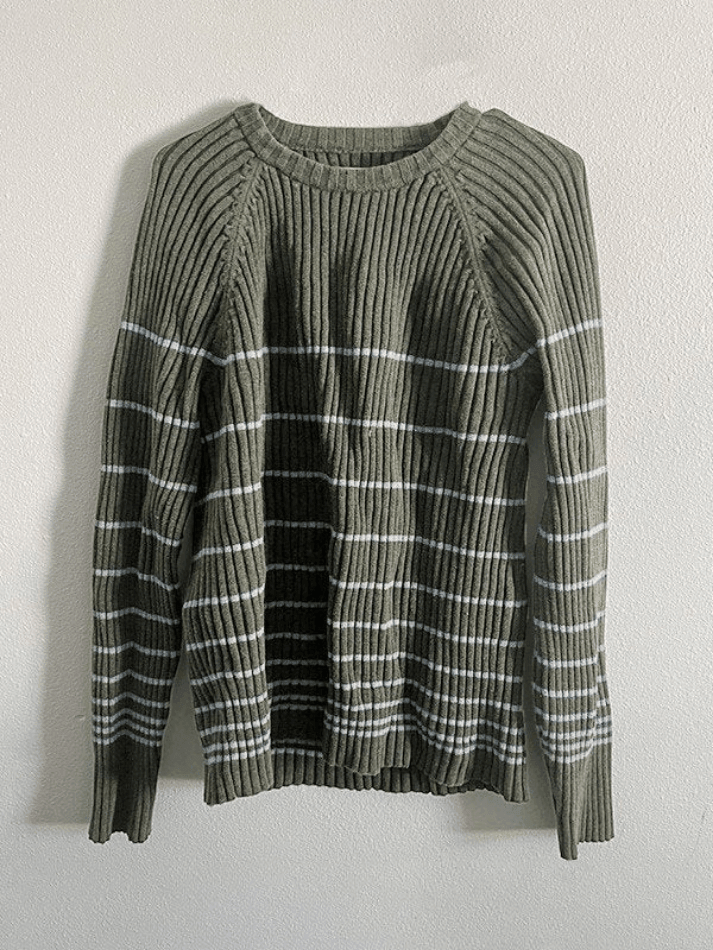 Striped Ribbed Pullover Knit Sweater - AnotherChill