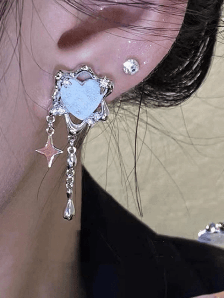 Tassel Star Heart Charm Earrings - AnotherChill