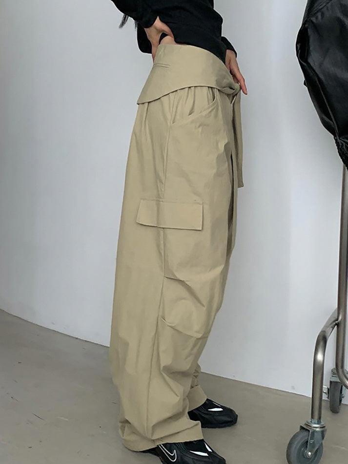 Tie Detail Loose Fit Cargo Pants - AnotherChill