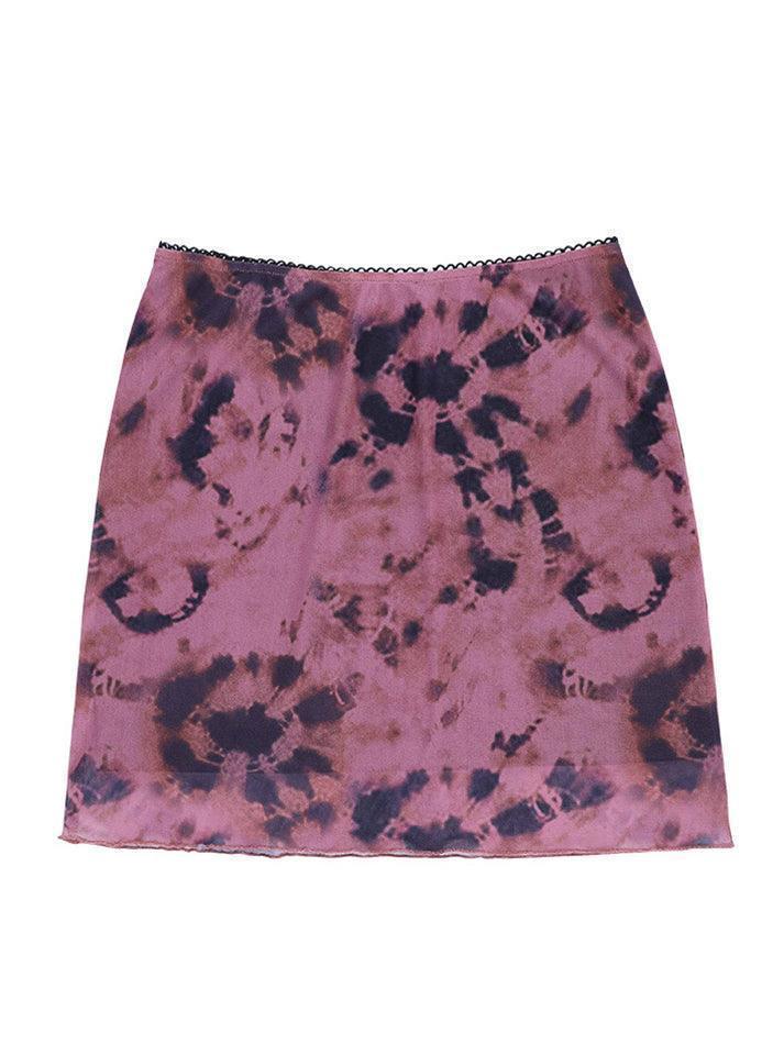 Tie-Dye Mesh Mini Skirt - AnotherChill