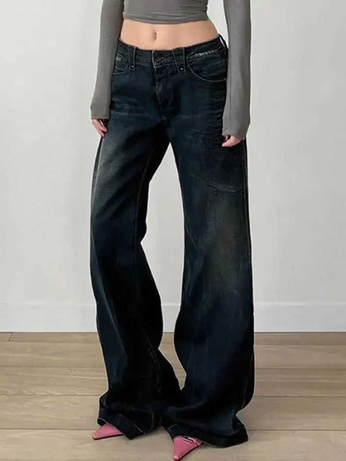 Vintage Basic Low-Rise Loose Jeans - AnotherChill