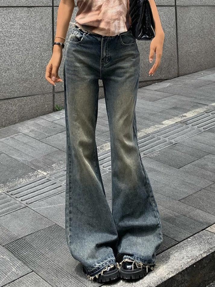 2024 Vintage Burr Low Waist Flare Jeans Blue S in Jeans Online Store ...