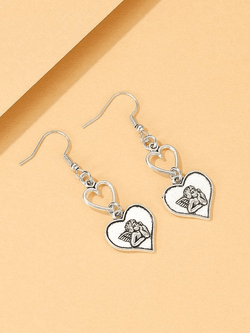 Vintage Cherub Heart Earrings - AnotherChill