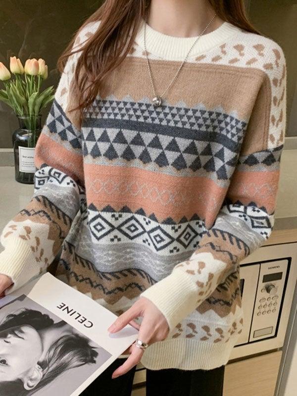 Vintage Jacquard Knit Sweater - AnotherChill