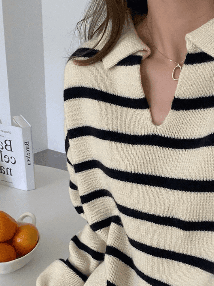 Vintage Striped Pullover Sweater - AnotherChill