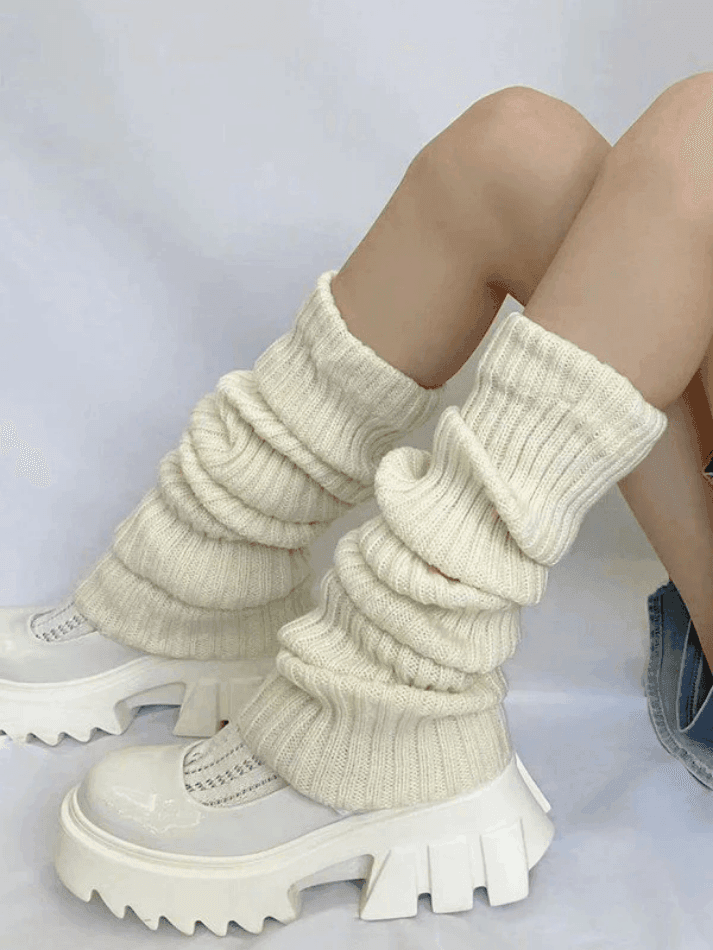 TODO Warm Wool Women's Leg Warmers - Soft, Flexible keep Heat  in Winter (Beige) : Everything Else