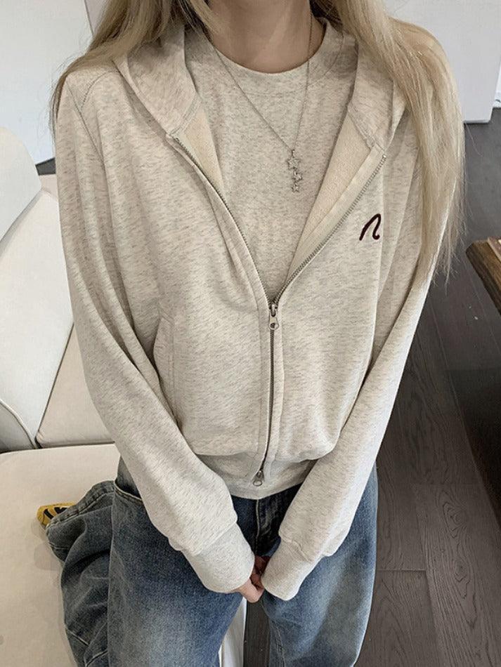 Zip Up Cardigan Loose Hoodie - AnotherChill