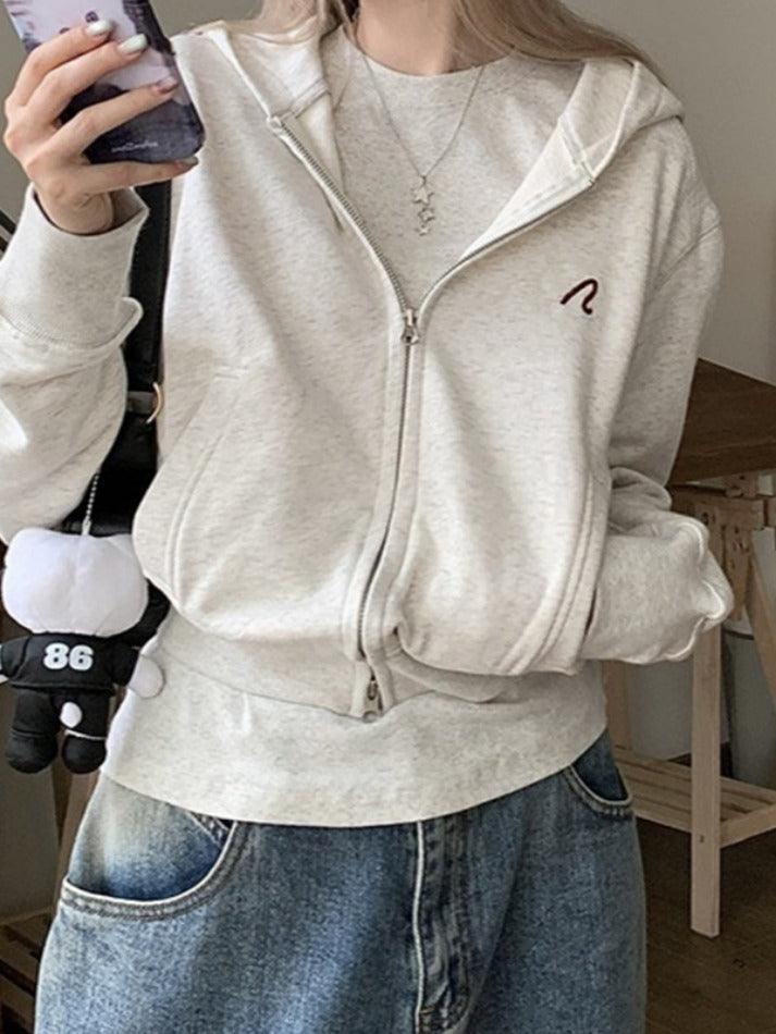 Zip Up Cardigan Loose Hoodie - AnotherChill