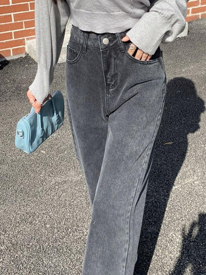 High Waist Washed Boyfriend Jeans - AnotherChill