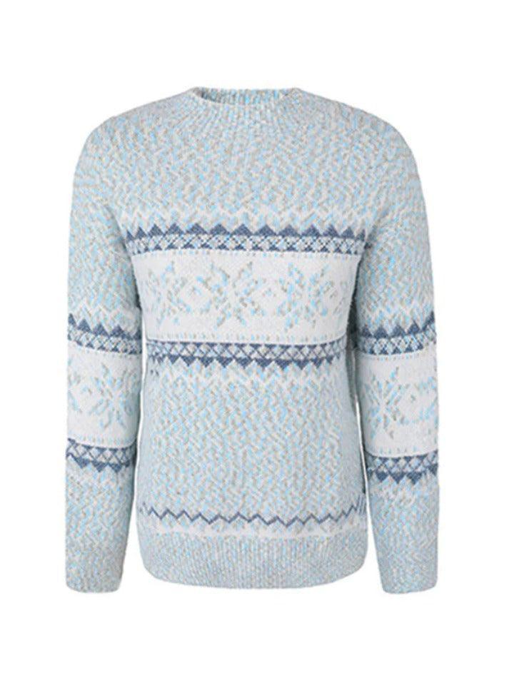 Snowflake Jacquard Mock Neck Sweater - AnotherChill