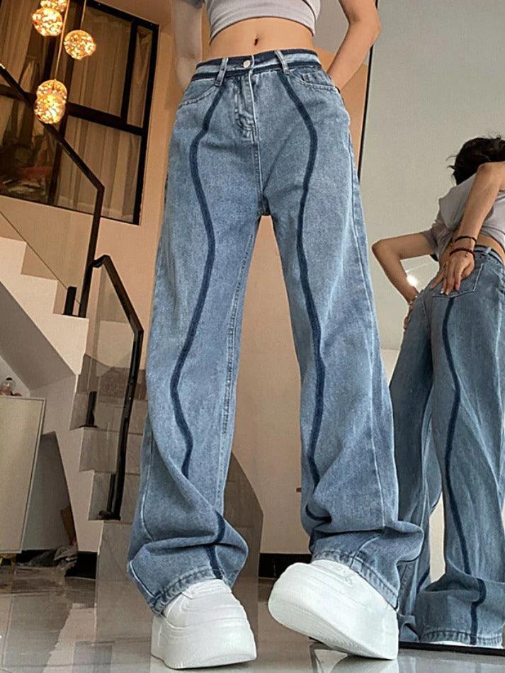 Creative Wash High Rise Boyfriend Jeans - AnotherChill