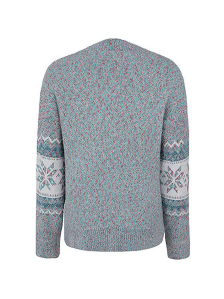 Snowflake Jacquard Mock Neck Sweater - AnotherChill