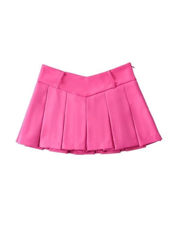 2024 V Cut Pleated Micro Mini Skirt Black S in Skirts Online Store ...