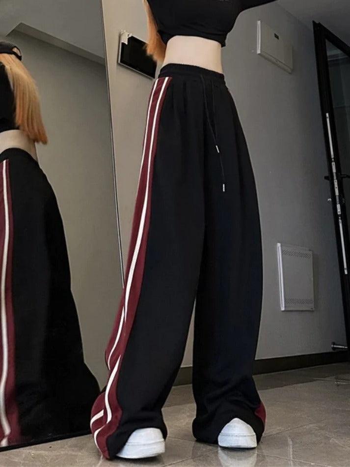 Contrast Side Stripe Baggy Sweatpants - AnotherChill