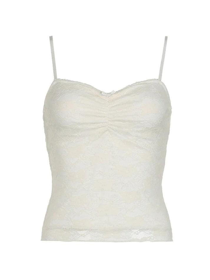 Guipure Lace Ruched Cami Top - AnotherChill