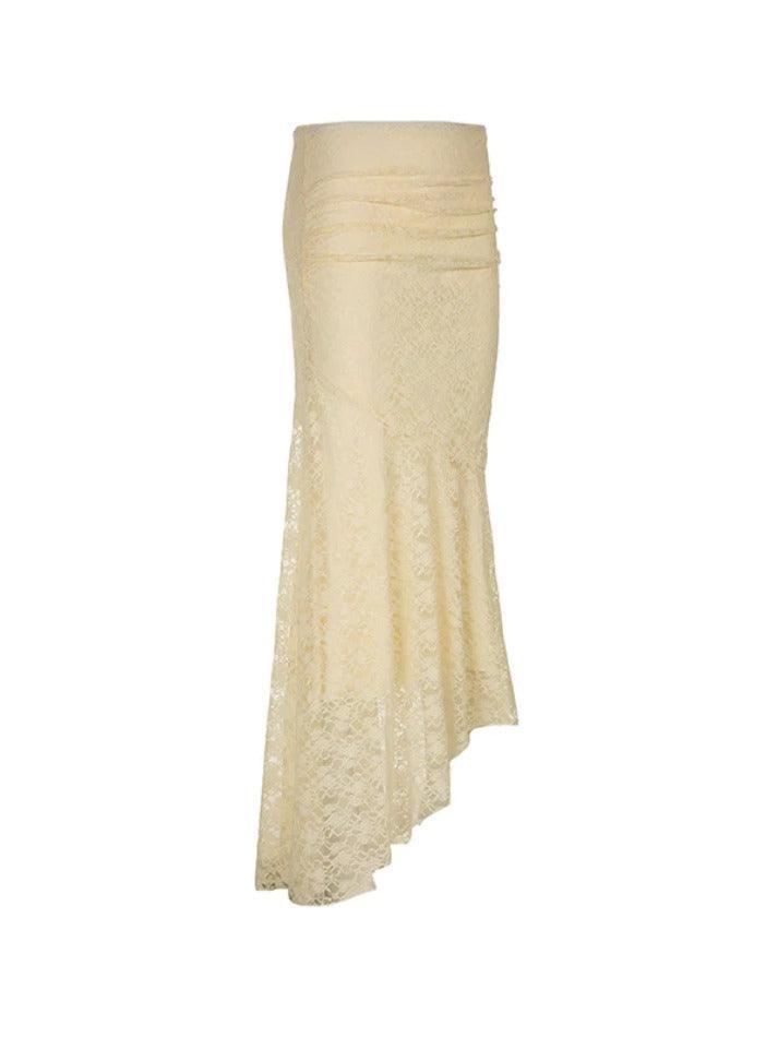 Lace Irregular Splice Mermaid Maxi Skirt - AnotherChill