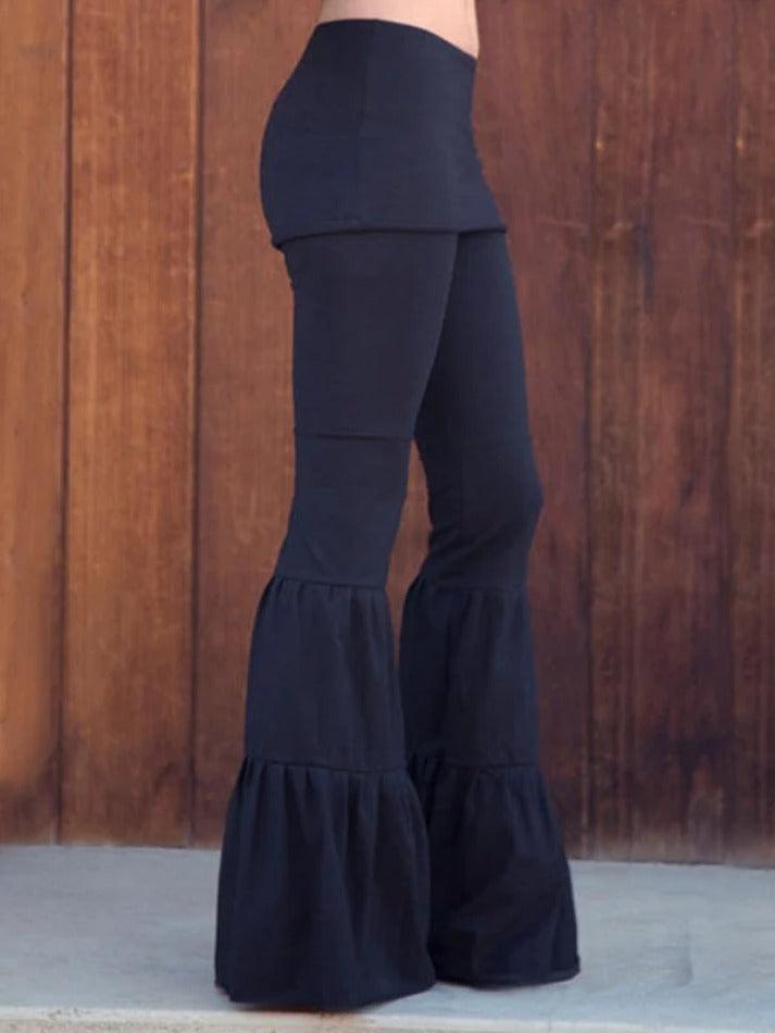 Multi Layered Splice Flare Leg Pants - AnotherChill